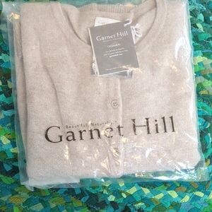 Garnet Hill Soft Cashmere Cardigan in Light Natural Beige